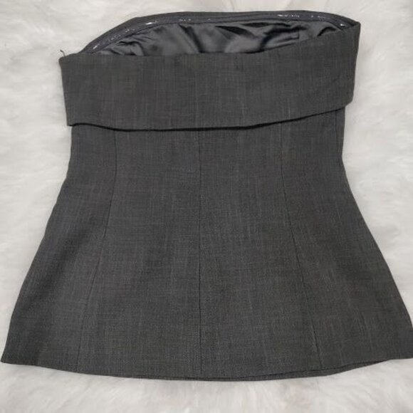 Meshki Charcoal Natalie Side Zippered Textured Strapless Top Women's Size Small - Picture 2 of 10